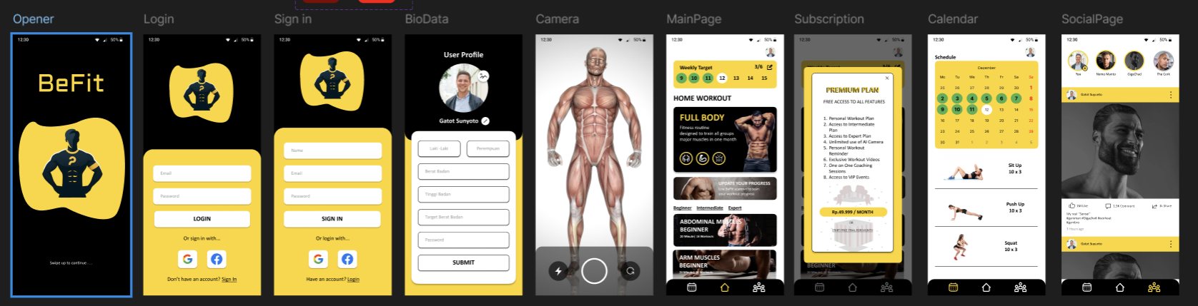 BeFit Mobile App Design